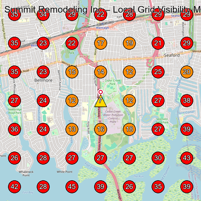 Summit Remodeling Inc GeoGrid visibility map for General Contractor in Bellmore